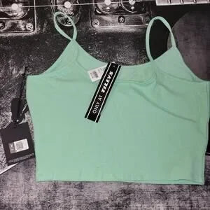 Playboy x Tilly's Crop Cami Tank Top • Mint Green • Size Large • NWT