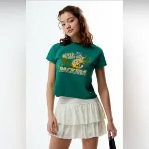 Wild Collective x PacSun Green Bay Packers Mini Tee • Green/Yellow • Size XS • NWT