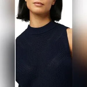 Joe's Mock-Neck Sweater Tank Top | Navy | Size Large | NWT