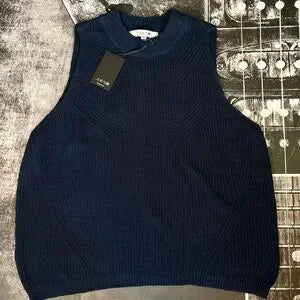 Joe's Mock-Neck Sweater Tank Top | Navy | Size Large | NWT