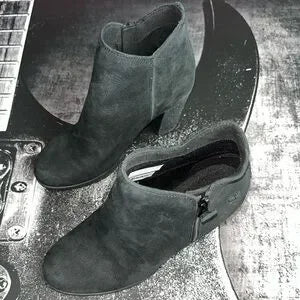 Timberland Tillston Ortholite Black Zip-Up Heeled Ankle Boots, Women's US 8.5